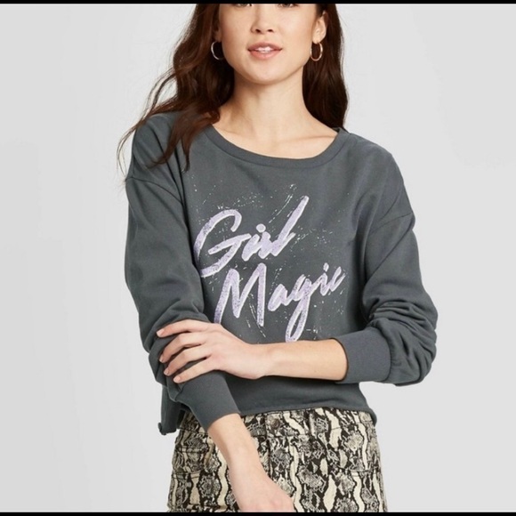 Grayson Threads “Girl Magic” Cropped Crew‎ Neck M - Picture 1 of 9